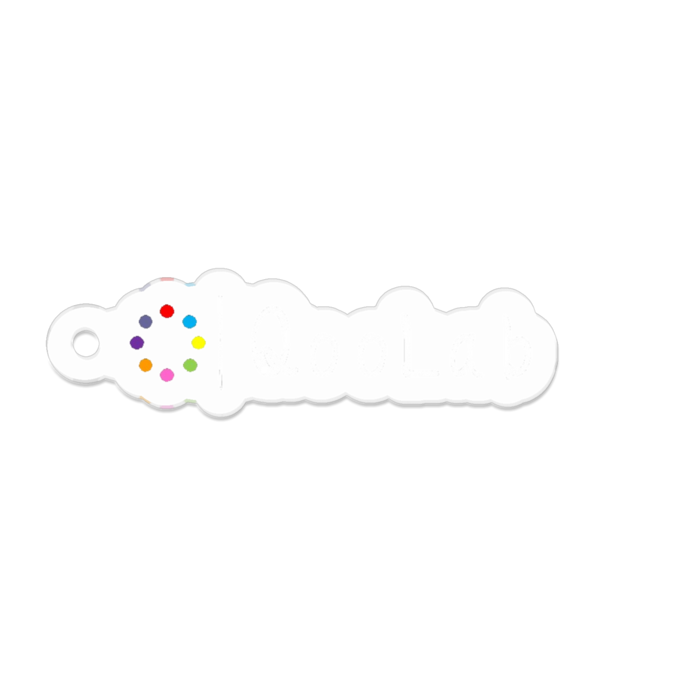 アクリルキーホルダー（コーティング） - 50 x 50 (mm)　(白)