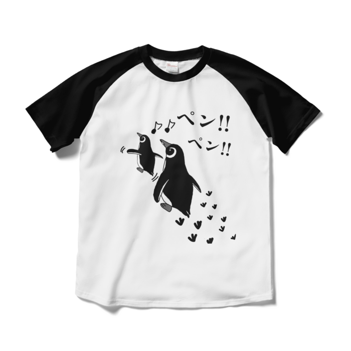 ラグランTシャツ - M - ホワイト×ブラック