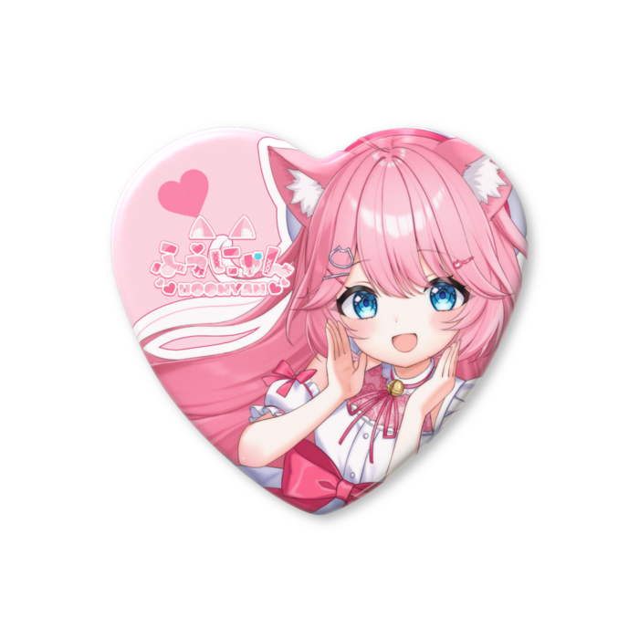 ハート缶バッジ - 57 × 52.5mm