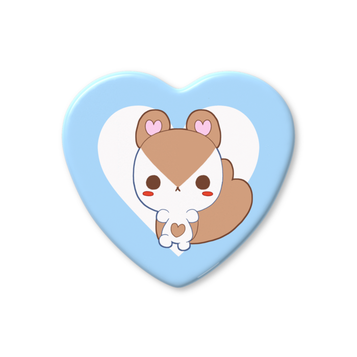 ハート缶バッジ - 57 × 52.5mm