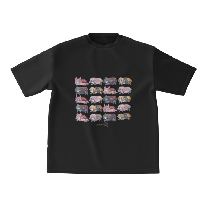 ビッグシルエットTシャツおすしM(黒)