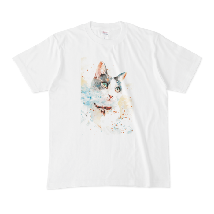 【Tシャツ猫B _白】Mサイズ