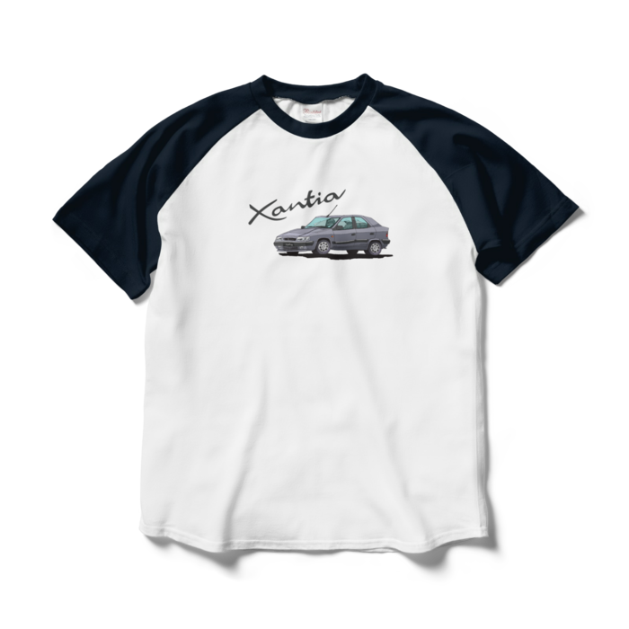 ラグランTシャツ - L - ホワイト×ネイビー