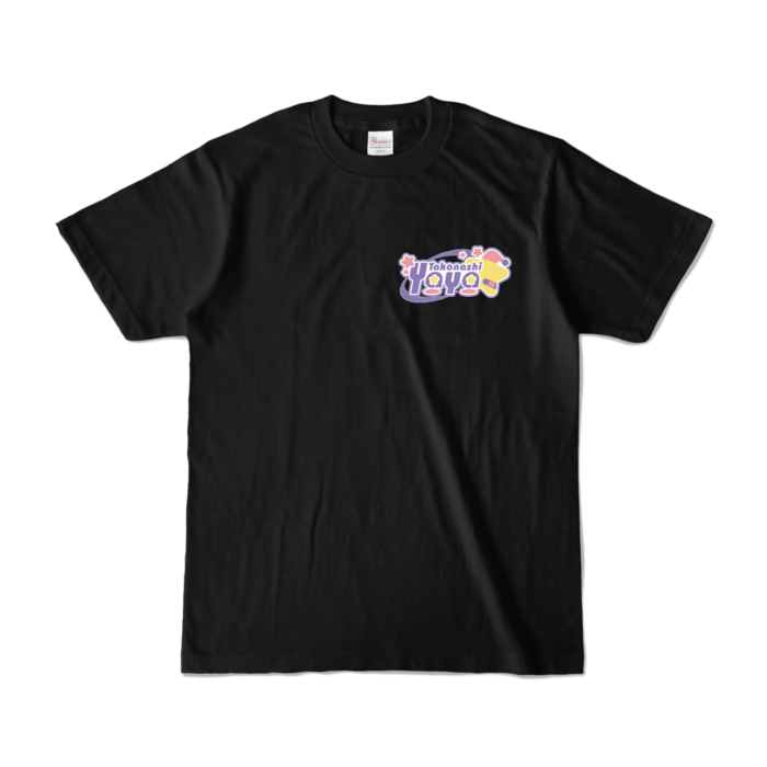 両面デザインふわふわあくび｜カラーTシャツ - S - ブラック (濃色)