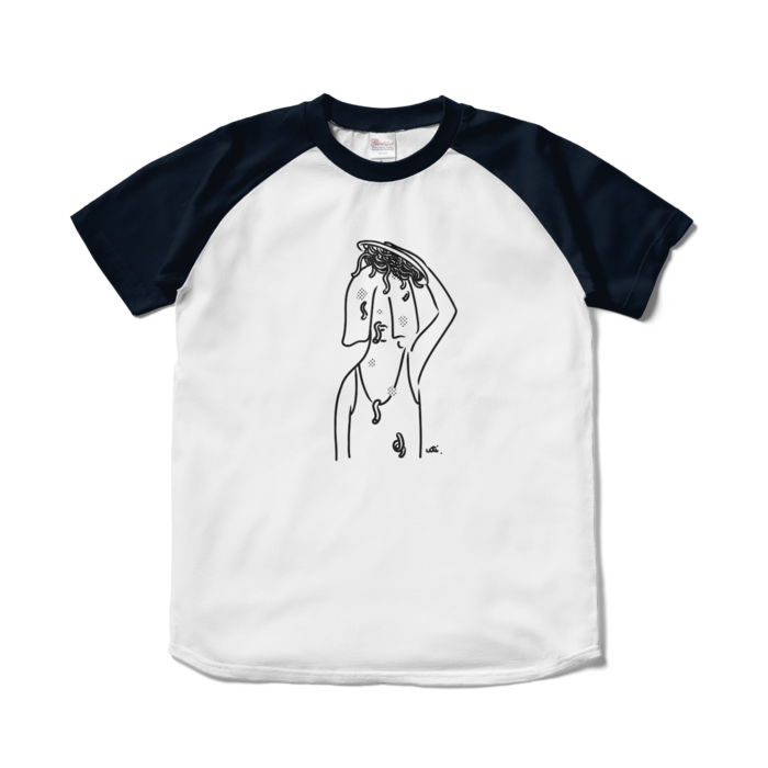 ラグランTシャツ - S - ホワイト×ネイビー