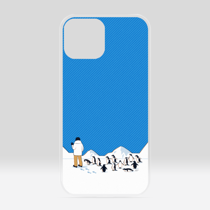 クリアiPhoneケース　青色　iPhone 13mini