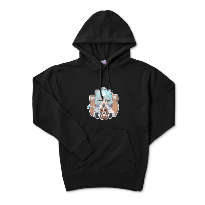 正面プリントパーカー - S - ブラック