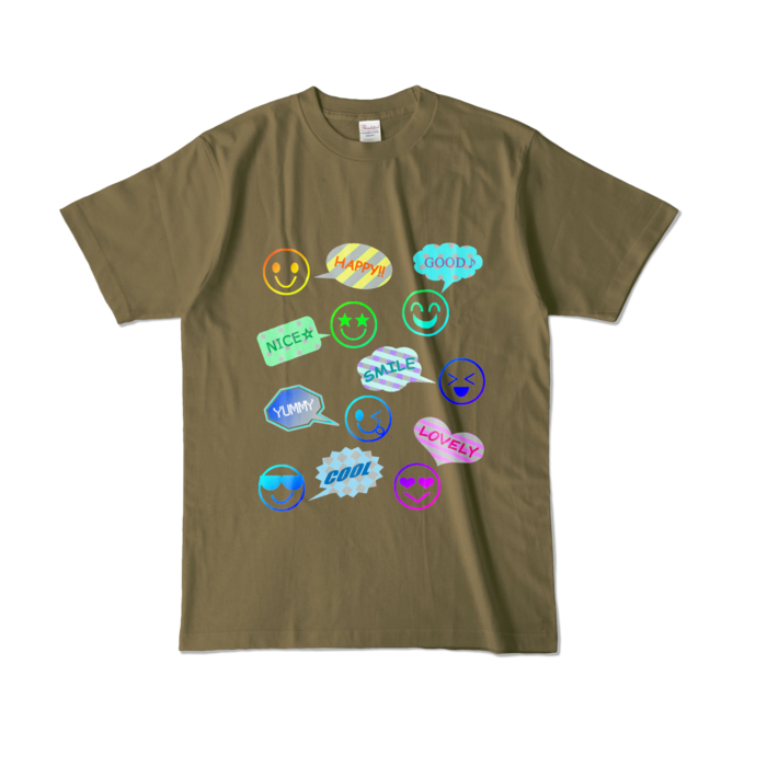 カラーTシャツ - L - オリーブ (濃色)
