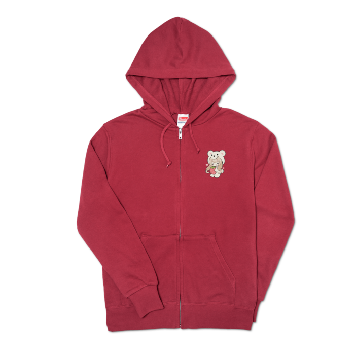 ジップパーカー - S - バーガンディ