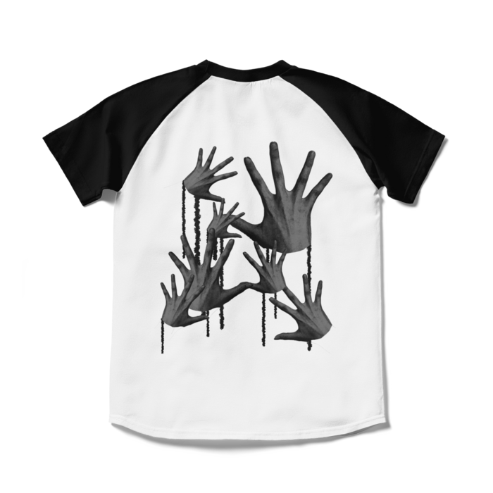 ラグランTシャツ - S - ホワイト×ブラック