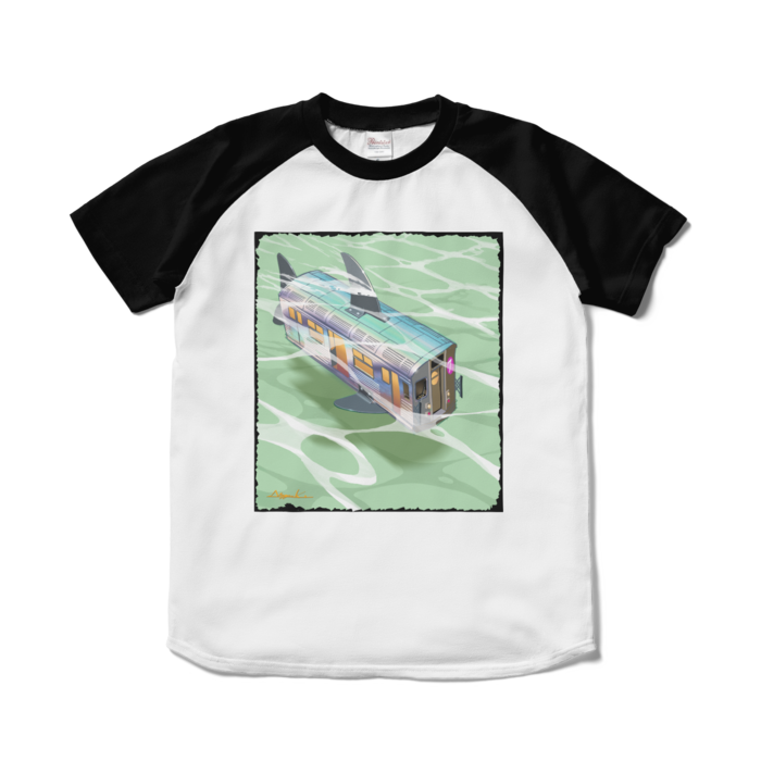 ラグランTシャツ - S - ホワイト×ブラック