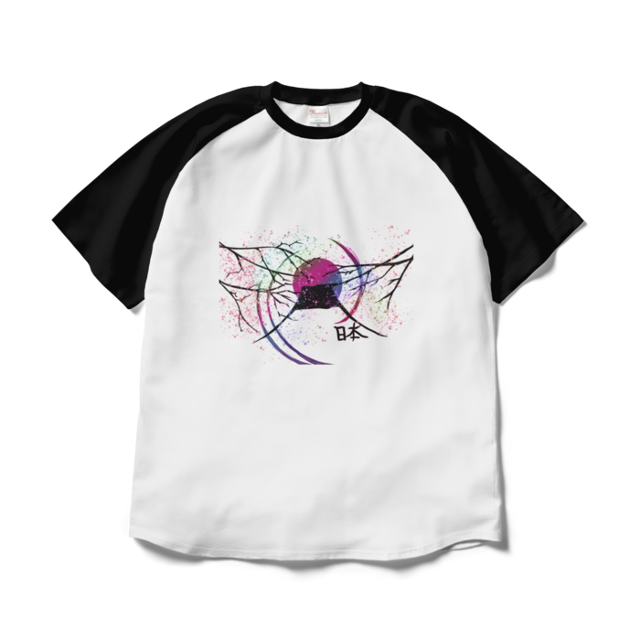 ラグランTシャツ - XL - ホワイト×ブラック