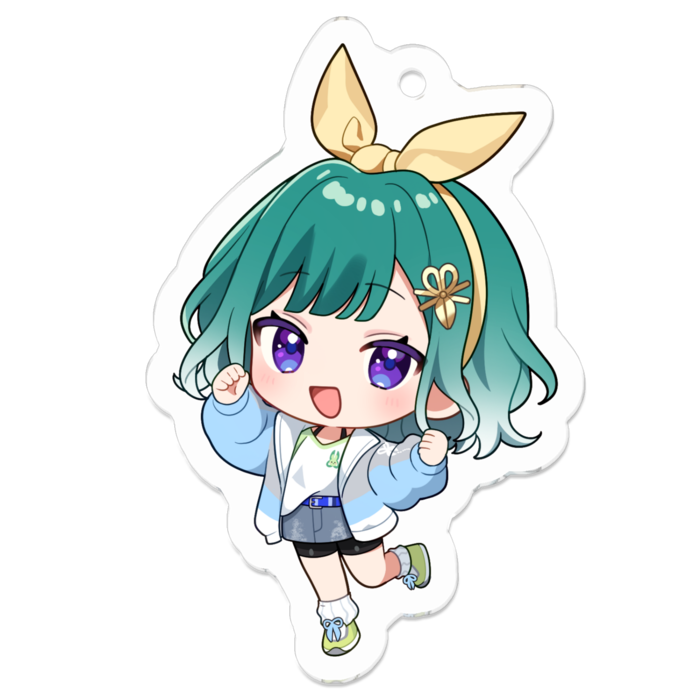 元気顔！アクリルキーホルダー - 50 x 50 (mm)