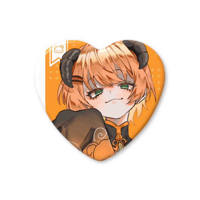 ハート缶バッジ - 52.5 × 57mm