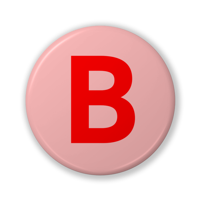 【B(ビー)】〈レッド〉缶バッジ- 32mm