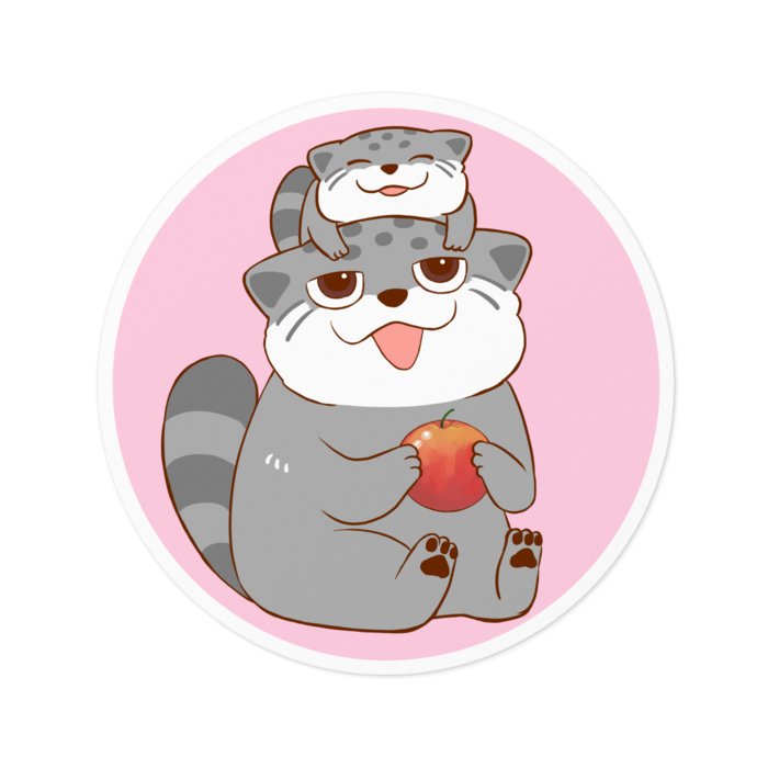 マヌルネコのステッカー - 100 x 100 (mm)