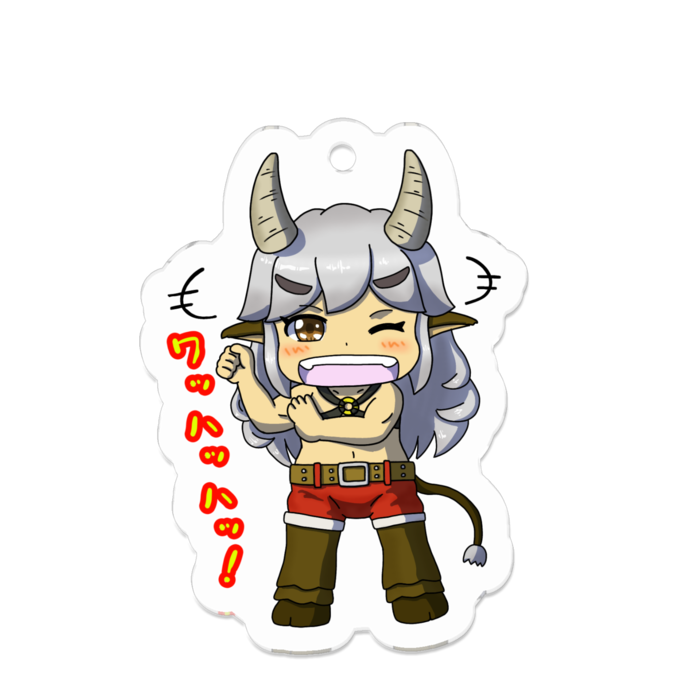 アクリルキーホルダー 線画縁取り- 50 x 50 (mm)