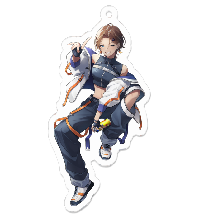 アクリルキーホルダー（ウインク）- 70 x 70 (mm)