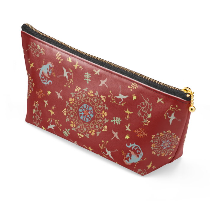 正倉院柄ポーチ - 赤