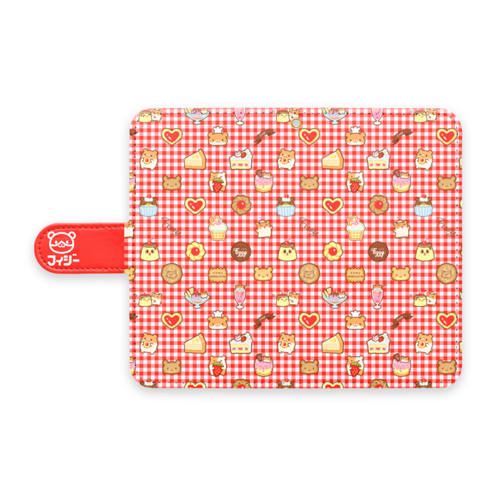 手帳型Androidケース - S - ストラップ穴 あり(赤)