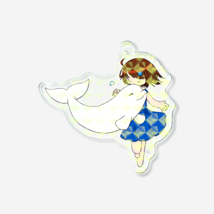 ホログラムアクリルキーホルダー - 70 × 70mm - モザイク