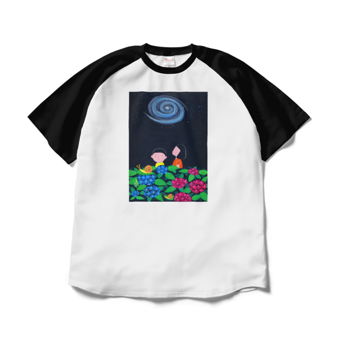 ラグランTシャツ - XL - ホワイト×ブラック