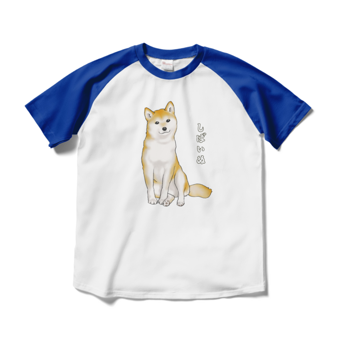 ラグランTシャツ - M - ホワイト×ロイヤルブルー / Size M, White & Royal Blue