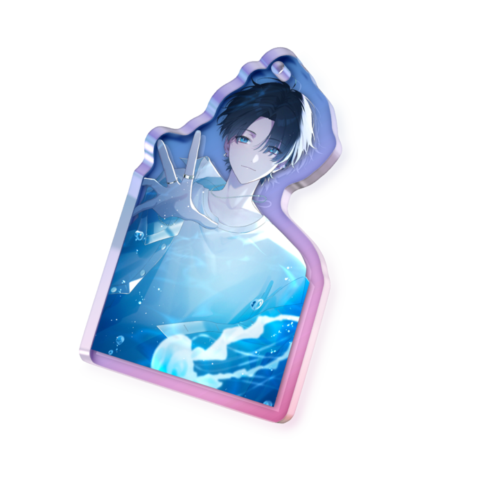 オーロラアクリルキーホルダー - 50 × 50mm