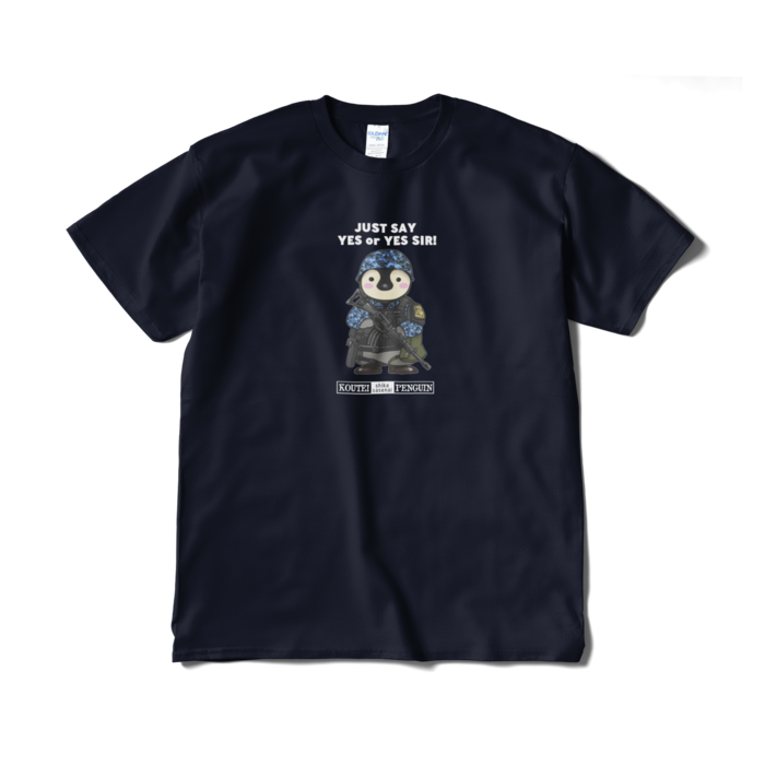 肯定しかさせないペンギンTシャツ - XL - ネイビー