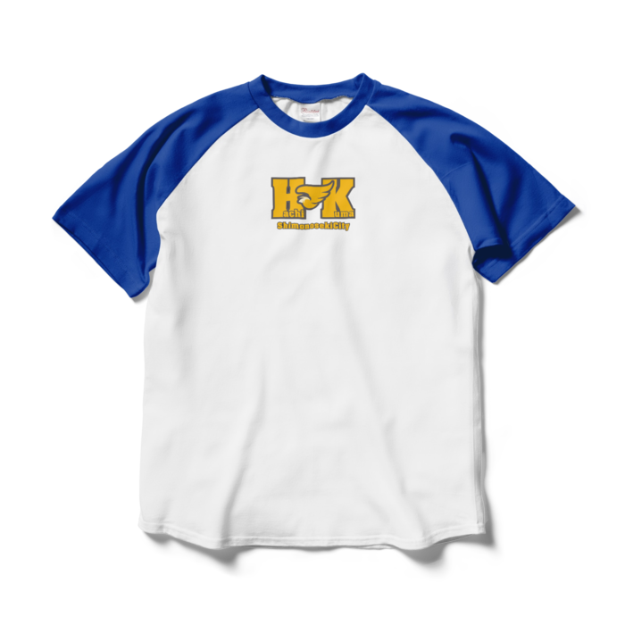 ラグランTシャツ - L - ホワイト×ロイヤルブルー