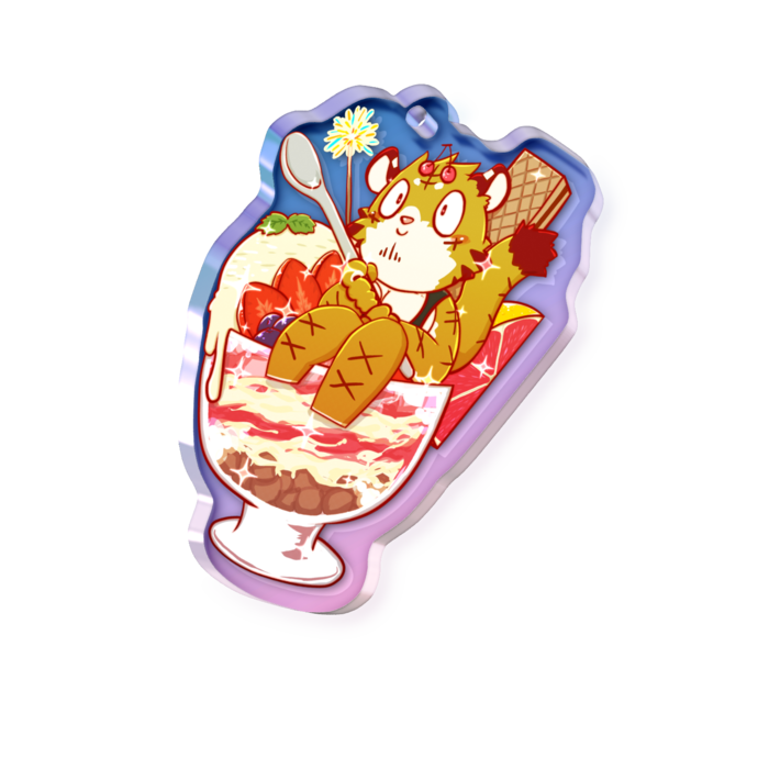 オーロラアクリルキーホルダー - 50 × 50mm