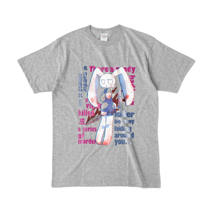 カラーTシャツ(濃色) - L - 正面 - 杢グレー