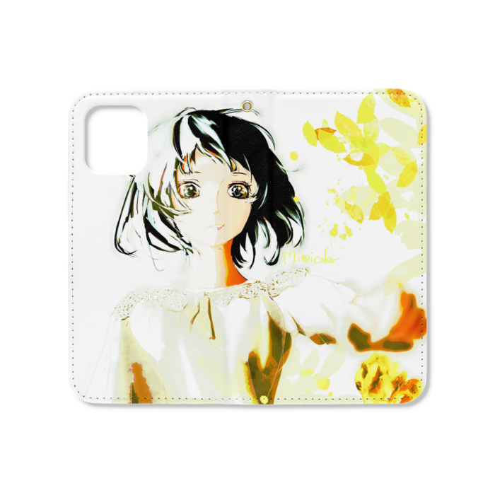 手帳型iPhoneケース(ベルトなし) - iPhone12 mini - ストラップ穴 あり