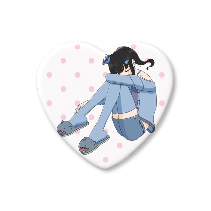 ハート缶バッジ - 52.5 × 57mm