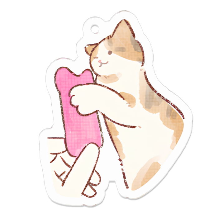 フランちゃんとピンクのぬいぐるみ