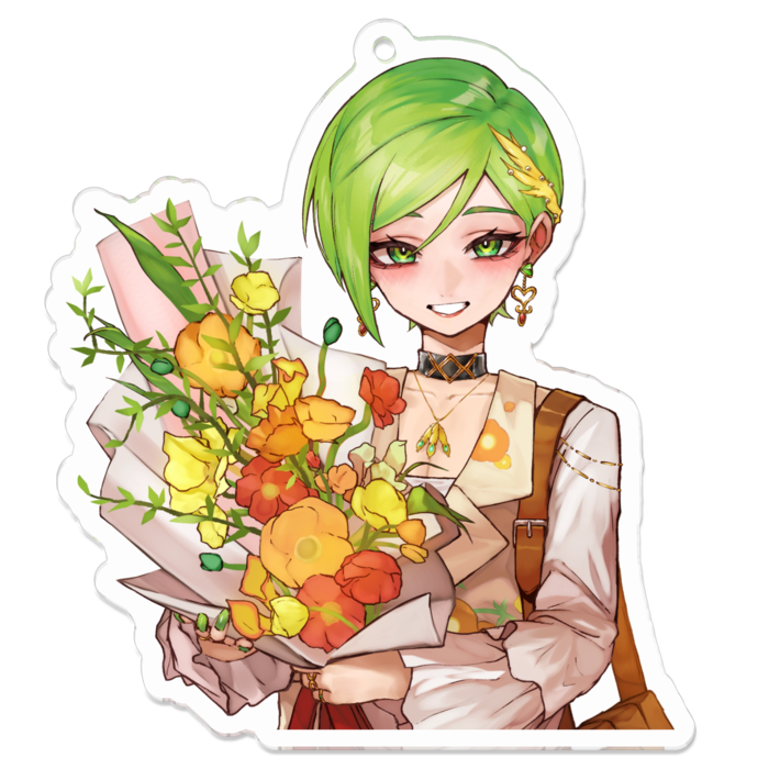 眼鏡無しアクリルキーホルダー - 70 x 70 (mm)