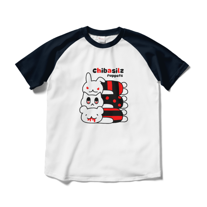 ラグランTシャツ - M - ホワイト×ネイビー