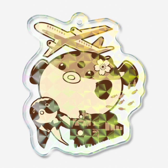ホログラムアクリルキーホルダー - 50 × 50mm