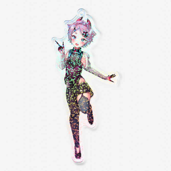 (3Dモデル使用)ホログラムアクリルキーホルダー - 100 × 100mm