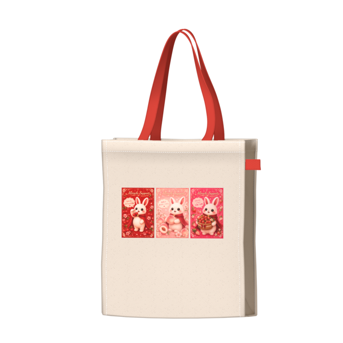 ツートンカラーバッグ - レッド - W34 × H41 × D14cm