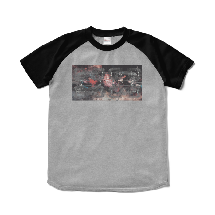 ラグランTシャツ - S - 杢グレー×ブラック
