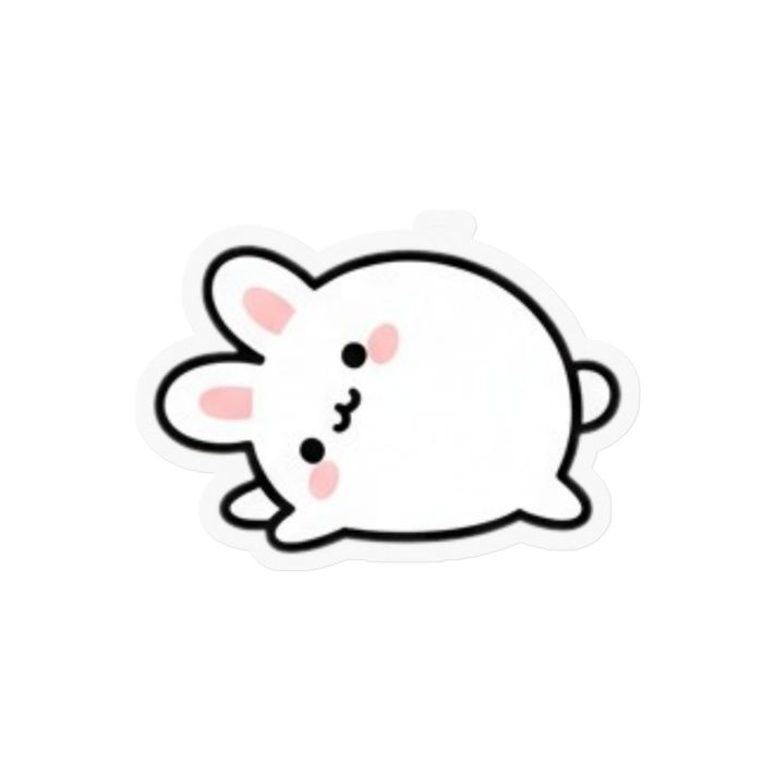 ステッカー （うさもっち無気力）- 100 x 100 (mm)