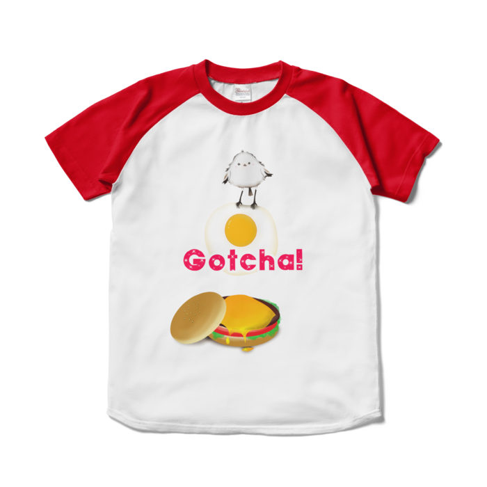 ラグランTシャツ - S - ホワイト×レッド