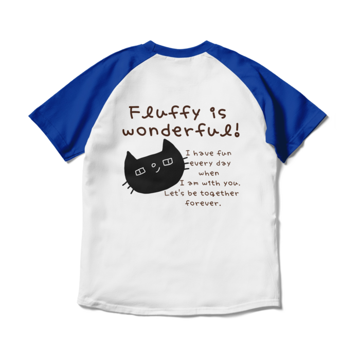 ラグランTシャツ - M - ホワイト×ロイヤルブルー