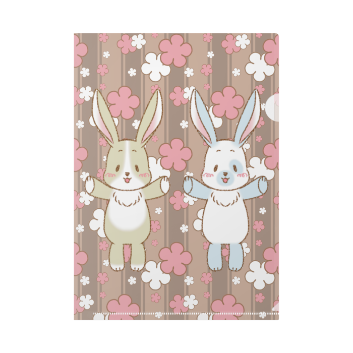 クリアファイル - A4②茶&ピンク