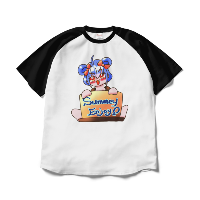 ラグランTシャツ - XL - ホワイト×ブラック