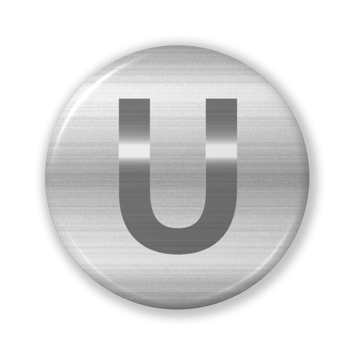 【U（ユー）】〈シルバーグラフィック〉缶バッジ- 32mm