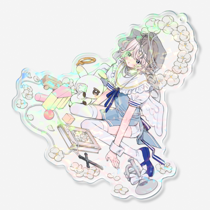 ホログラムアクリルキーホルダー - 100 × 100mm