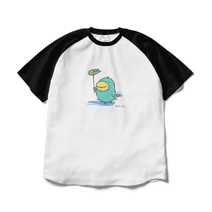 ラグランTシャツ - XL - ホワイト×ブラック