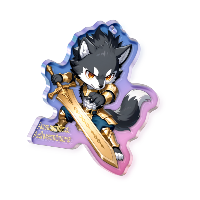 【リオボルトver.】Amunica Adventure オーロラアクリルキーホルダー - 50 × 50mm